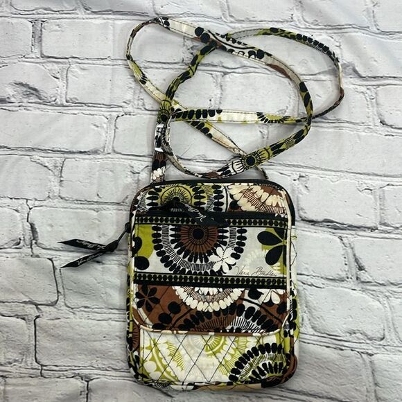 Vera Bradley Mini Hipster Cocoa Moss Crossbody Adjustable Strap Quilted Bag - Picture 2 of 12